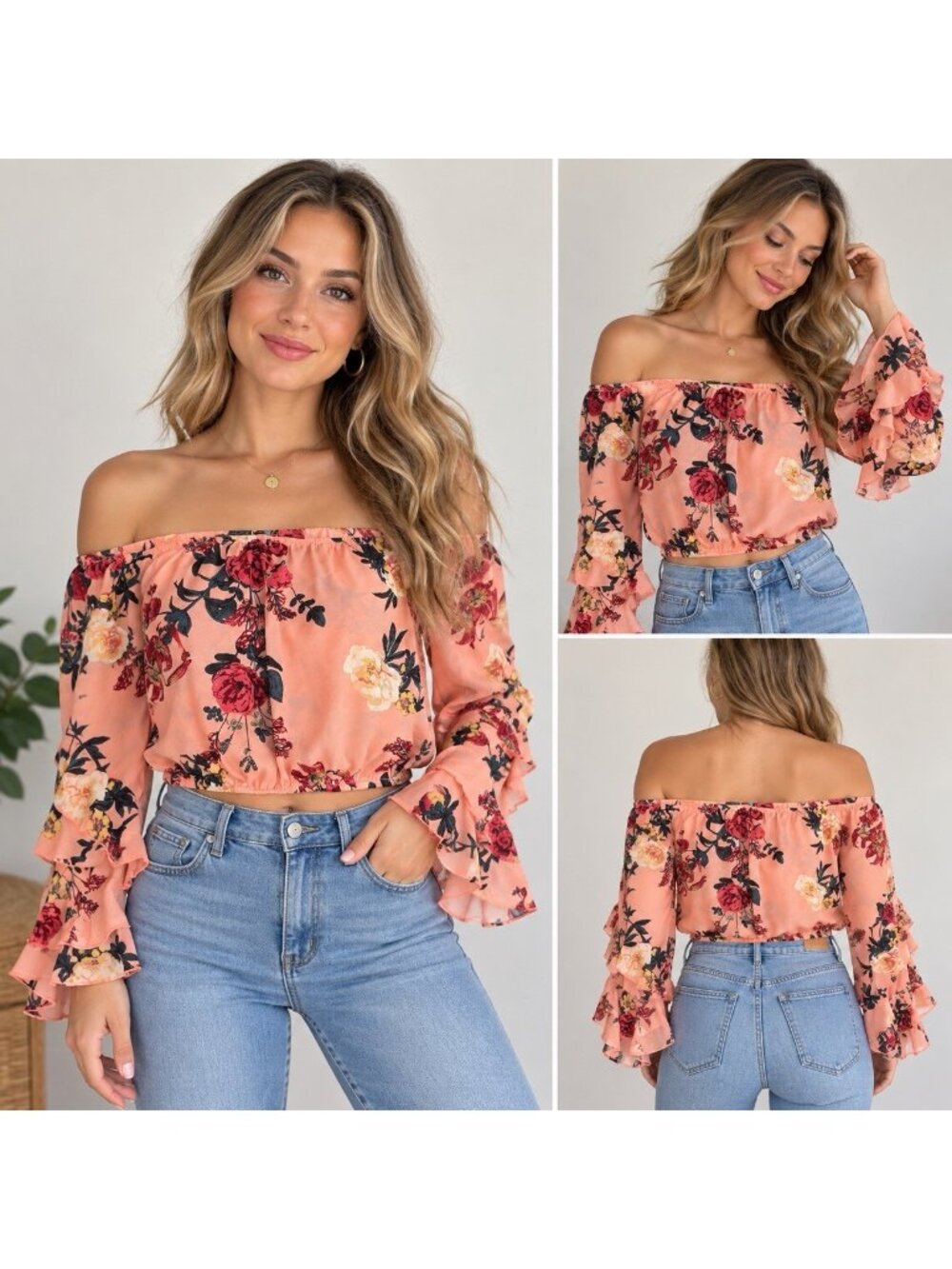 Charlotte Russe Size XL Womens Pink Long Sleeve Off The Shoulder Top